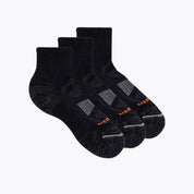 Quarter Zoned Hiker Sock 3 Pack - Black