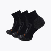 Quarter Zoned Hiker Sock 3 Pack - Black