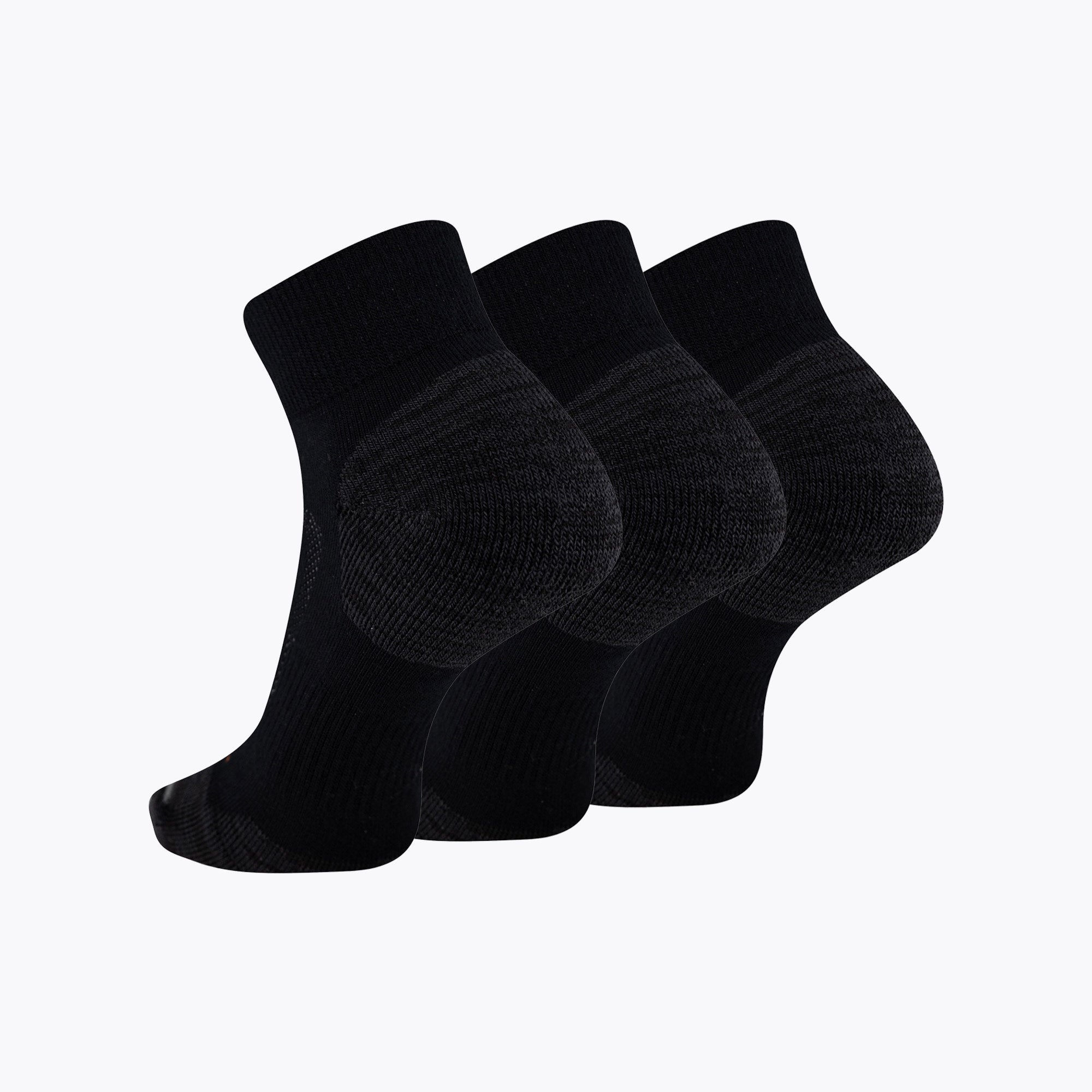 Quarter Zoned Hiker Sock 3 Pack - Black