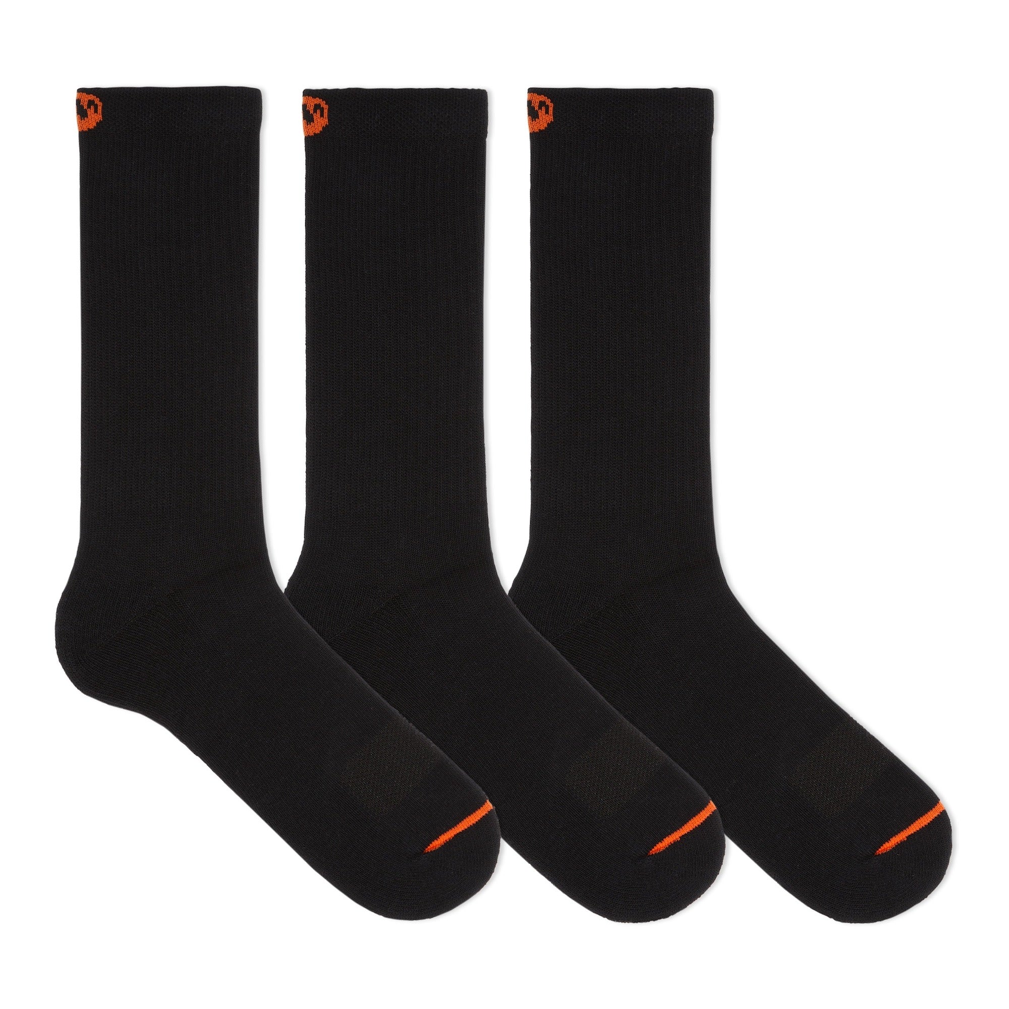Crew Cushioned Cotton Sock 3 Pack - Black