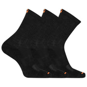 Crew Cushioned Cotton Sock 3 Pack - Black