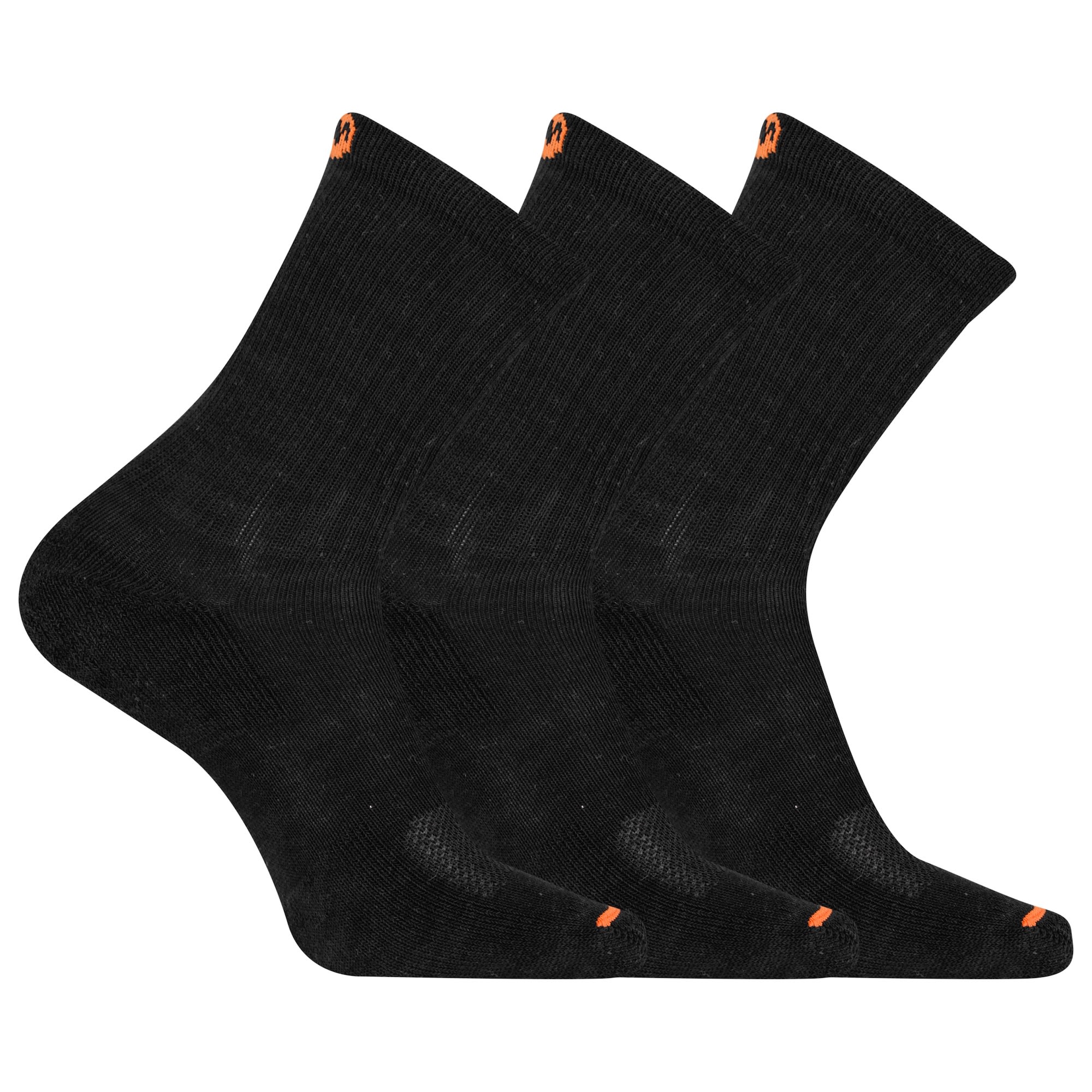 Crew Cushioned Cotton Sock 3 Pack - Black