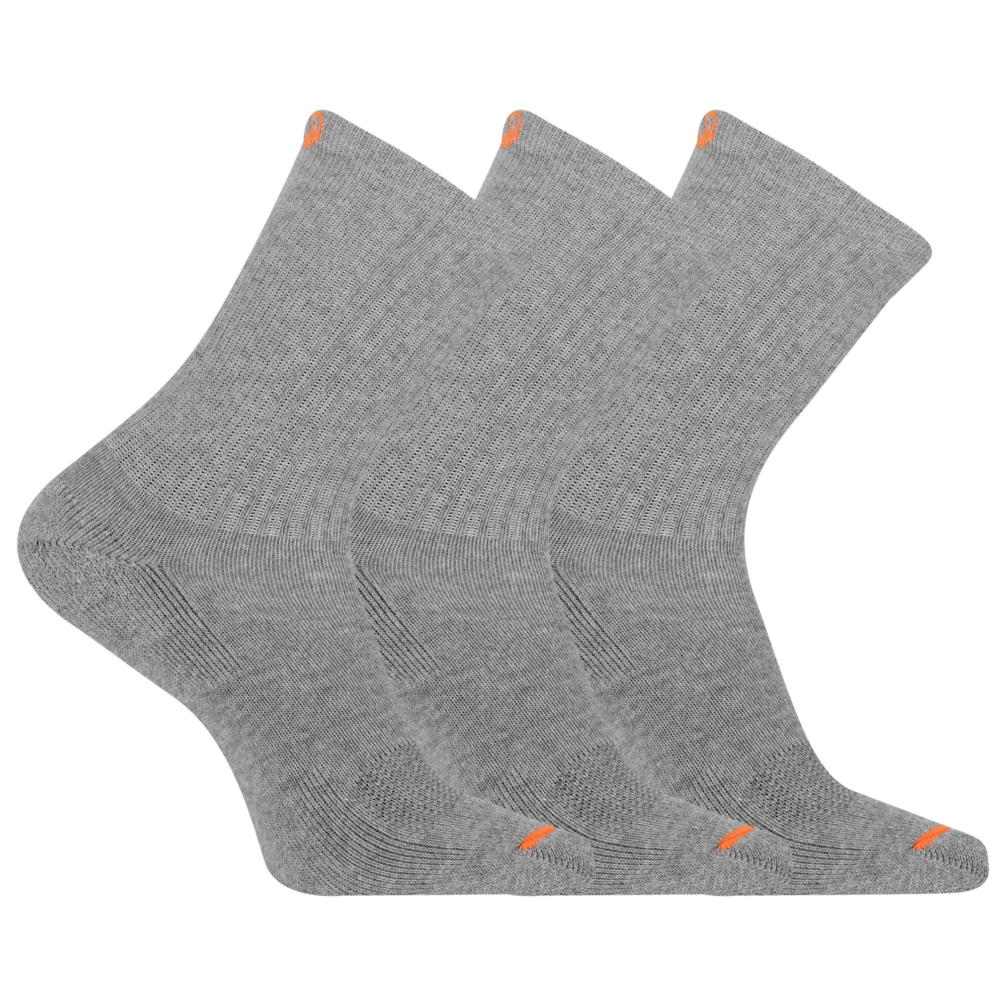 Crew Cushioned Cotton Sock 3 Pack - Grey