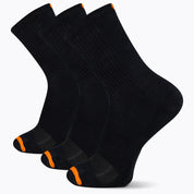 Crew Cushioned Cotton Sock 3 Pack - Black