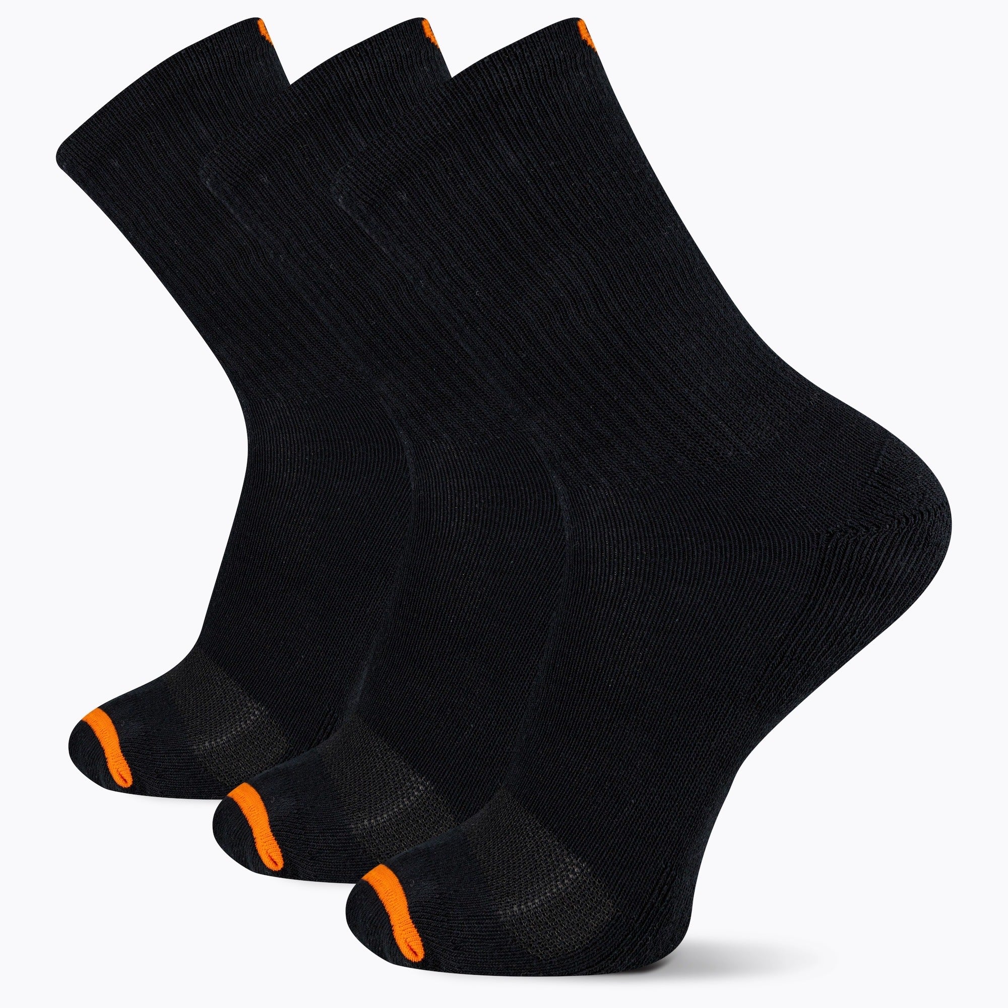Crew Cushioned Cotton Sock 3 Pack - Black