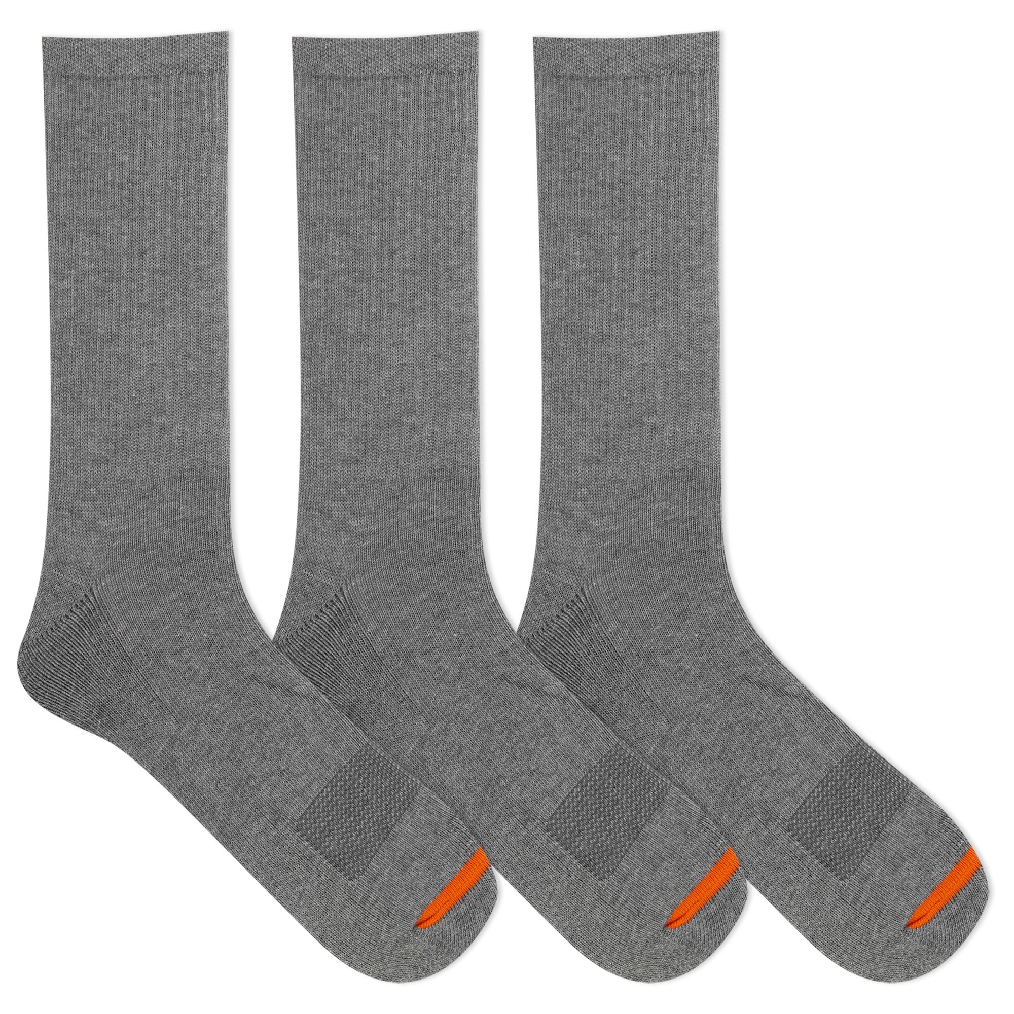 Crew Cushioned Cotton Sock 3 Pack - Grey