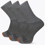 Crew Cushioned Cotton Sock 3 Pack - Grey