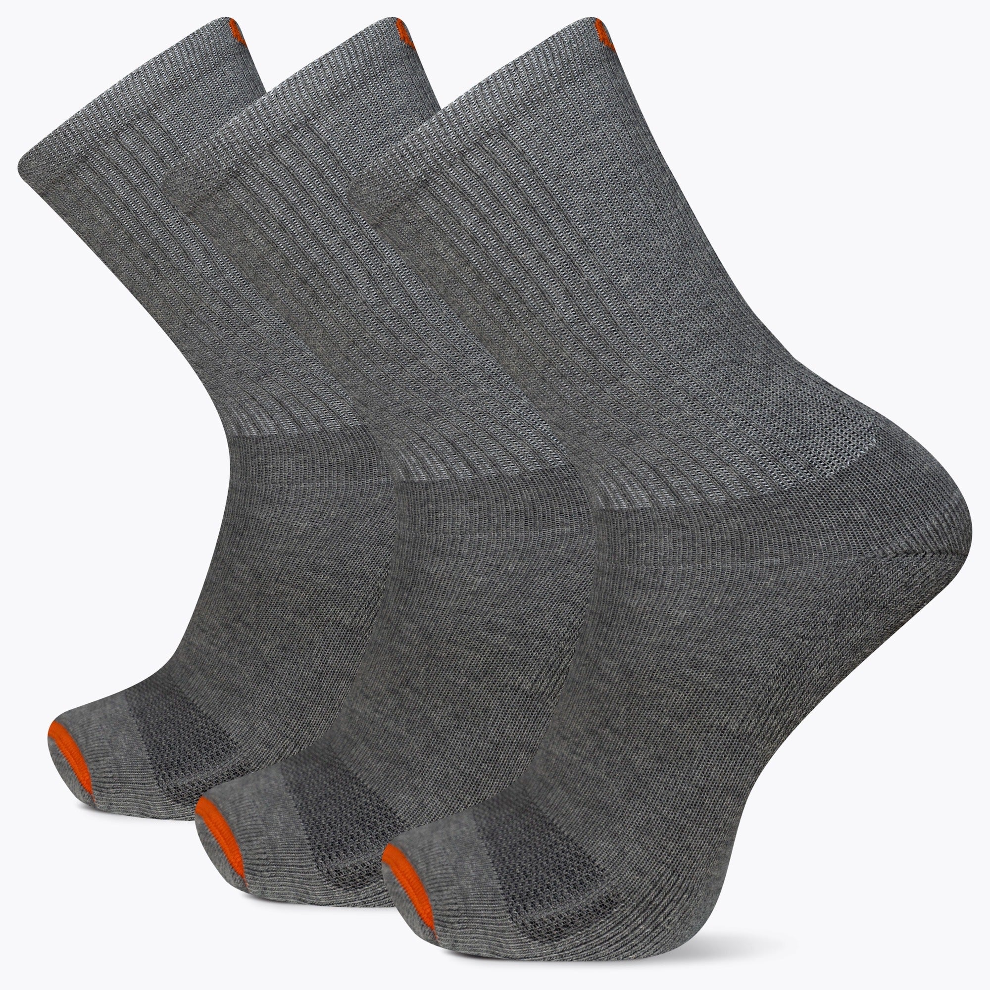 Crew Cushioned Cotton Sock 3 Pack - Grey