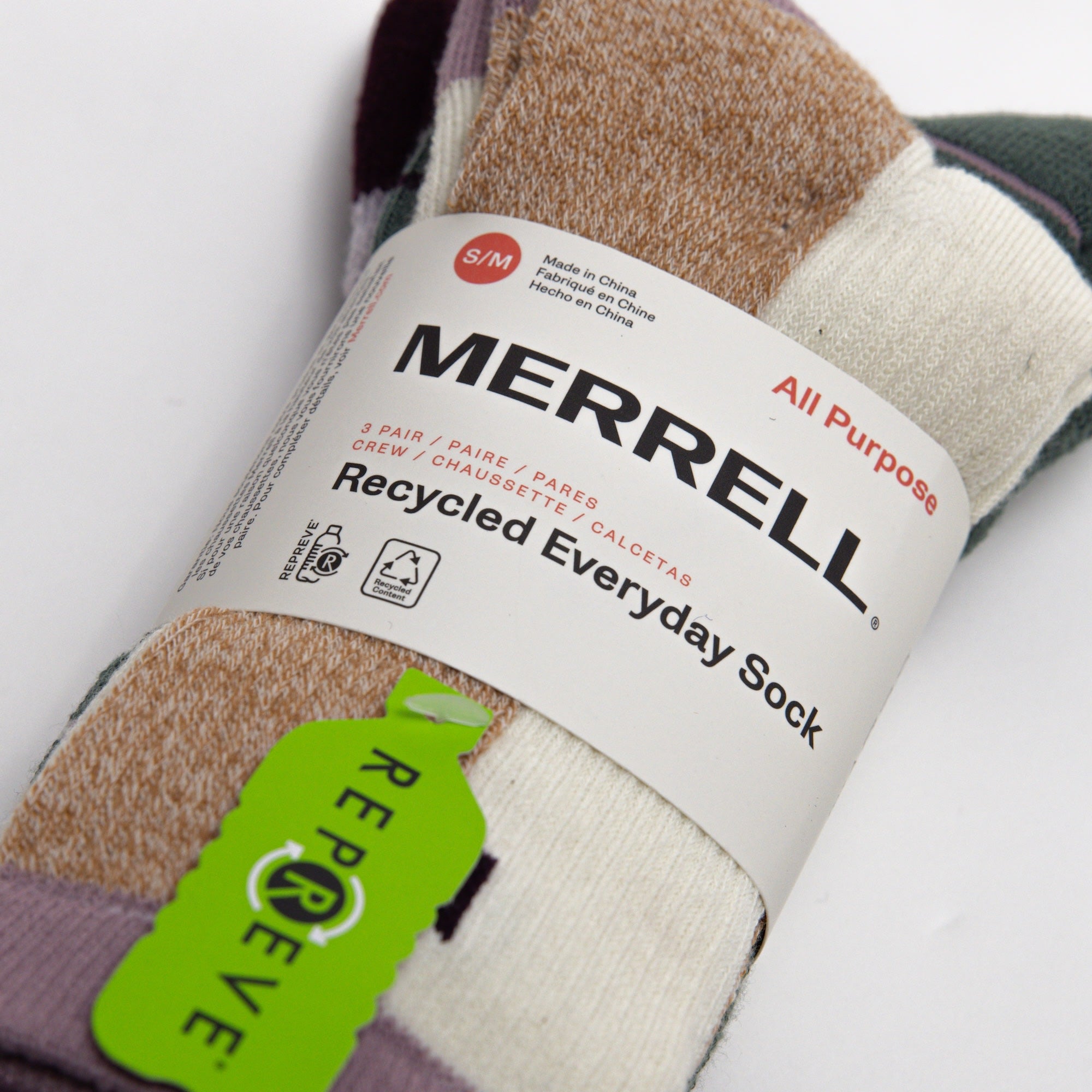 Crew Recycled Everyday Sock 3 Pack - Purple