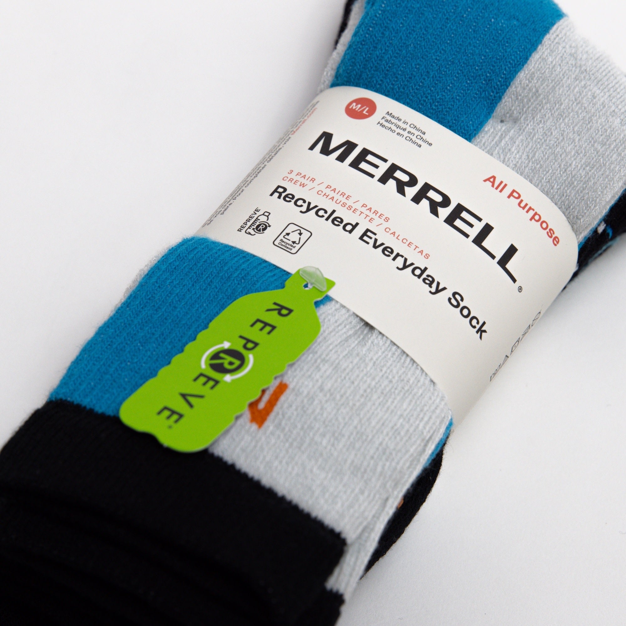 Crew Recycled Everyday Sock 3 Pack - Blue