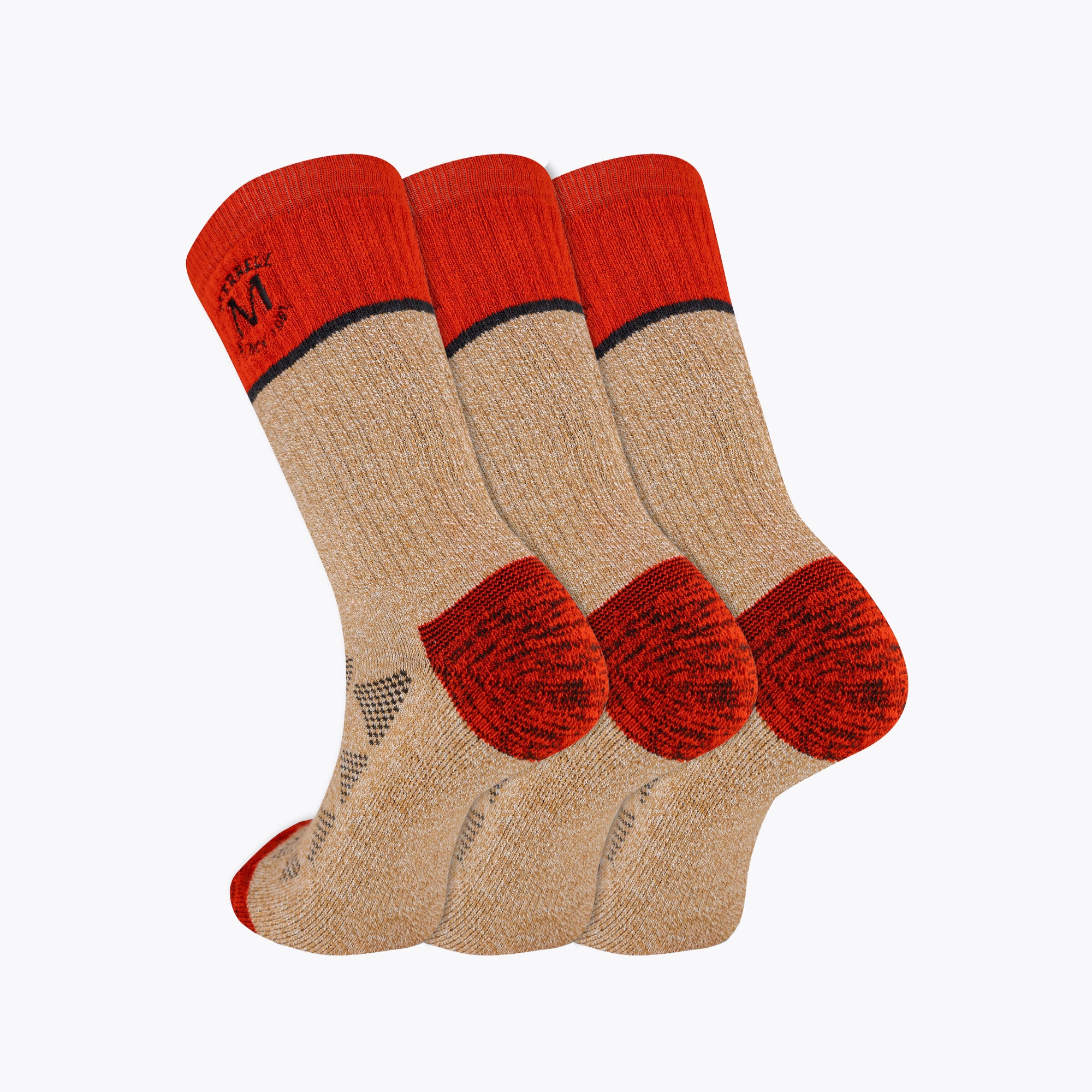 Crew MOAB Hiking Sock 3 Pack - Red