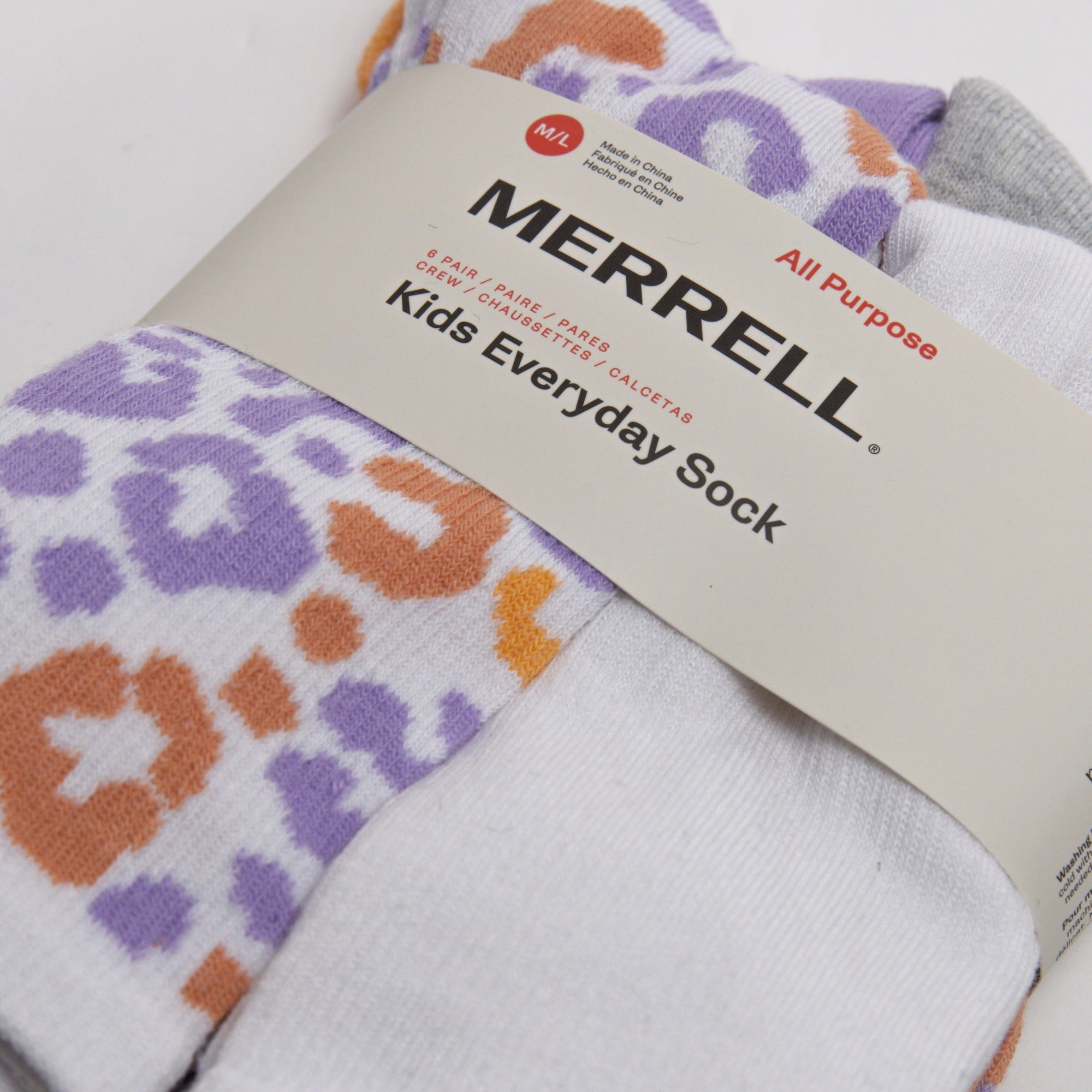 Crew Kids Everyday Sock 6 Pack - Purple