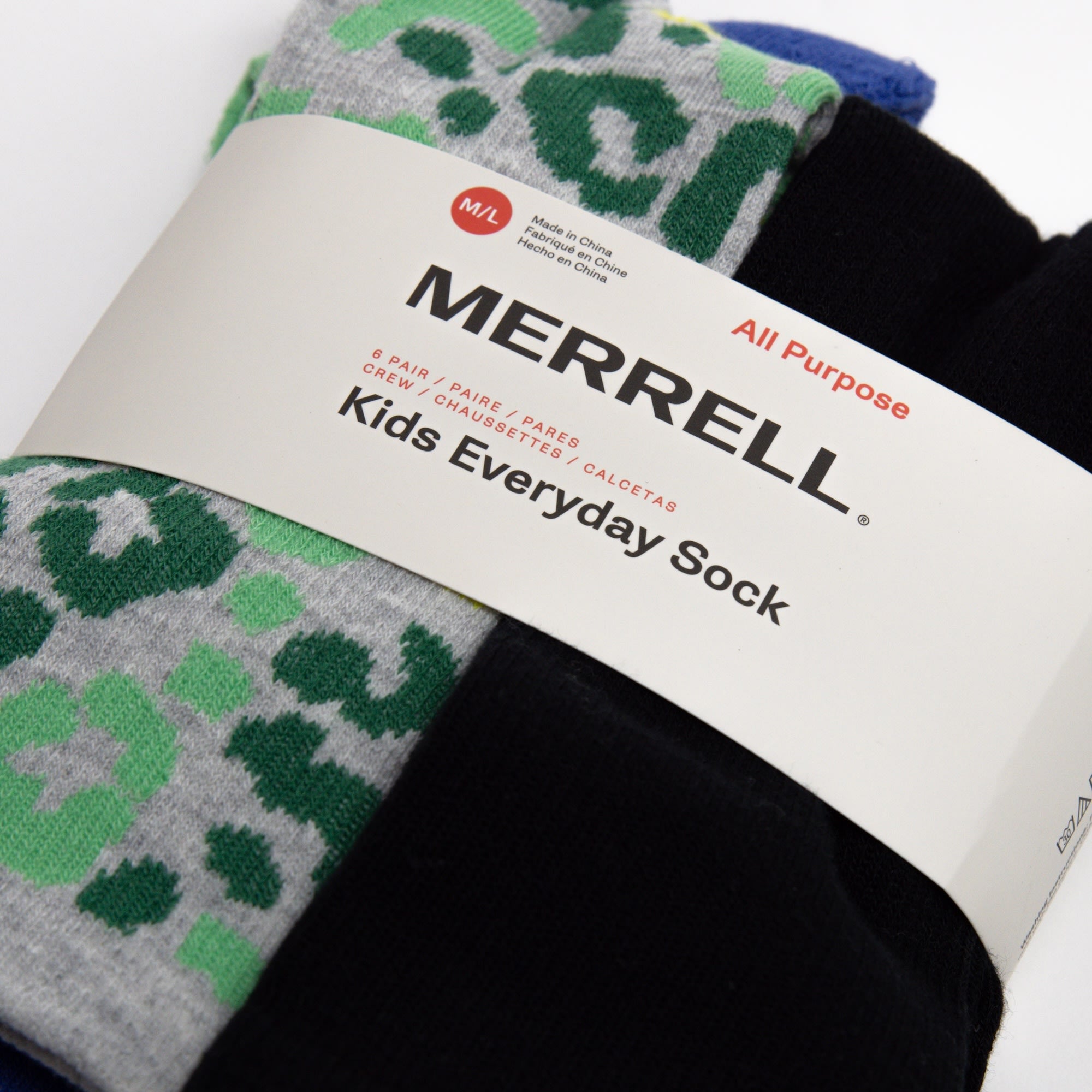Crew Kids Everyday Sock 6 Pack - Grey