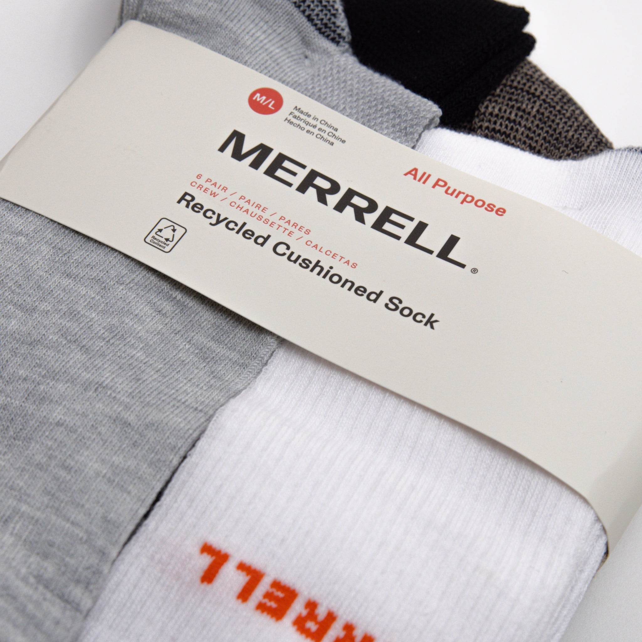 Crew Recycled Cushion Sock 6 Pack - Mixed